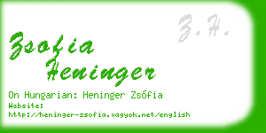zsofia heninger business card